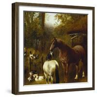 A Farmyard Scene-John Frederick Herring II-Framed Giclee Print