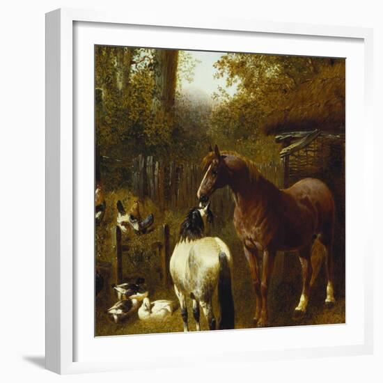 A Farmyard Scene-John Frederick Herring II-Framed Giclee Print