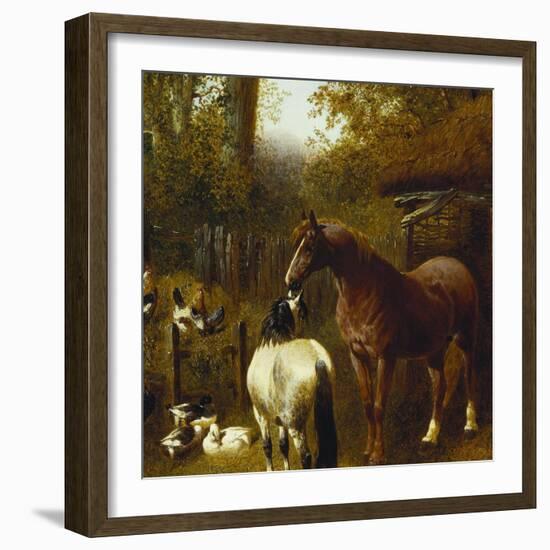 A Farmyard Scene-John Frederick Herring II-Framed Giclee Print