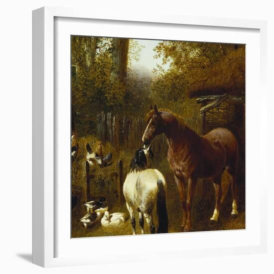 A Farmyard Scene-John Frederick Herring II-Framed Giclee Print