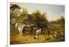 A Farmyard with Horses and Ponies, Berkshire-John Frederick Herring I-Framed Giclee Print