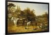 A Farmyard with Horses and Ponies, Berkshire-John Frederick Herring I-Framed Giclee Print