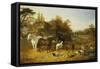 A Farmyard with Horses and Ponies, Berkshire-John Frederick Herring I-Framed Stretched Canvas