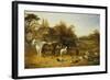 A Farmyard with Horses and Ponies, Berkshire-John Frederick Herring I-Framed Giclee Print