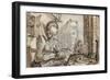 A Fashionable Young Woman Sits at a Kitchen Table to Shell Walnuts-Crispin I De Passe-Framed Giclee Print