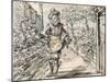 A Fashionably Dressed Youth Strolls in a Town Rose Garden-Crispin I De Passe-Mounted Giclee Print