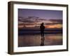 A Father and Son Enjoy Sunset by a Beach-null-Framed Photographic Print