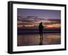 A Father and Son Enjoy Sunset by a Beach-null-Framed Photographic Print