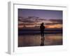 A Father and Son Enjoy Sunset by a Beach-null-Framed Photographic Print