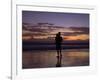 A Father and Son Enjoy Sunset by a Beach-null-Framed Photographic Print