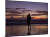 A Father and Son Enjoy Sunset by a Beach-null-Mounted Photographic Print