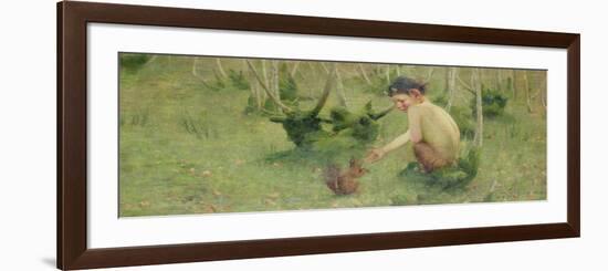 A Faun Feeding a Squirrel-Marianne Stokes-Framed Premium Giclee Print