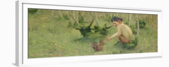 A Faun Feeding a Squirrel-Marianne Stokes-Framed Premium Giclee Print