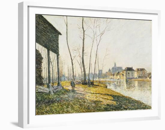 A February Morning in Moret-sur-Loing-Alfred Sisley-Framed Giclee Print