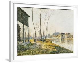 A February Morning in Moret-sur-Loing-Alfred Sisley-Framed Giclee Print