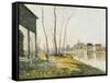 A February Morning in Moret-sur-Loing-Alfred Sisley-Framed Stretched Canvas