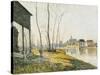 A February Morning in Moret-sur-Loing-Alfred Sisley-Stretched Canvas