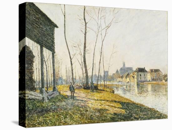 A February Morning in Moret-sur-Loing-Alfred Sisley-Stretched Canvas