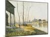 A February Morning in Moret-sur-Loing-Alfred Sisley-Mounted Giclee Print