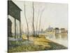 A February Morning in Moret-sur-Loing-Alfred Sisley-Stretched Canvas