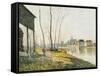 A February Morning in Moret-sur-Loing-Alfred Sisley-Framed Stretched Canvas