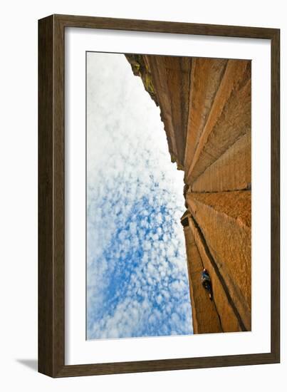 A Female Climber on the Popular Jr Token 5.10 at Trout Creek in Oregon-Ben Herndon-Framed Photographic Print