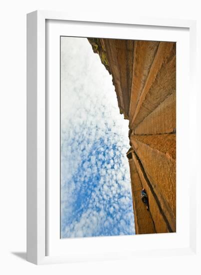 A Female Climber on the Popular Jr Token 5.10 at Trout Creek in Oregon-Ben Herndon-Framed Photographic Print