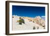 A Female Hiker Walks On Beautiful White Slickrock On Lower Muley Twist Trail In Capitol Reef NP-Ben Herndon-Framed Photographic Print