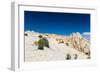 A Female Hiker Walks On Beautiful White Slickrock On Lower Muley Twist Trail In Capitol Reef NP-Ben Herndon-Framed Photographic Print