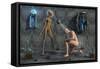 A Female Reptoid Standing over a Male Humanoid-Stocktrek Images-Framed Stretched Canvas