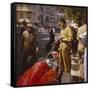 A Ferrari Team Member Filling a Car with Fuel, Monaco Grand Prix, Monte Carlo, 1963-null-Framed Stretched Canvas