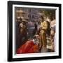 A Ferrari Team Member Filling a Car with Fuel, Monaco Grand Prix, Monte Carlo, 1963-null-Framed Photographic Print