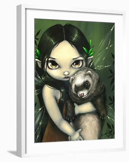 A Ferret and his Fairy-Jasmine Becket-Griffith-Framed Art Print