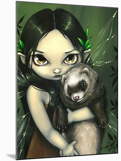 A Ferret and his Fairy-Jasmine Becket-Griffith-Mounted Art Print