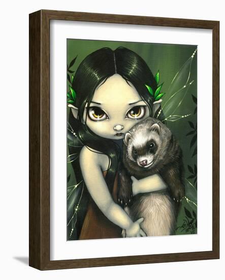 A Ferret and his Fairy-Jasmine Becket-Griffith-Framed Art Print