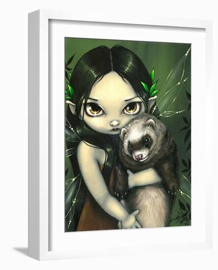 A Ferret and his Fairy-Jasmine Becket-Griffith-Framed Art Print