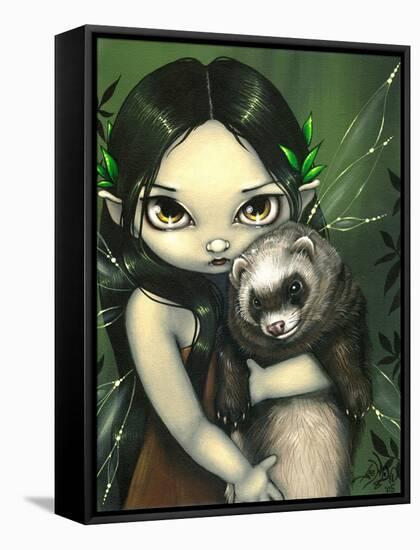 A Ferret and his Fairy-Jasmine Becket-Griffith-Framed Stretched Canvas