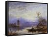 A Ferry at Sunset-Myles Birket Foster-Framed Stretched Canvas