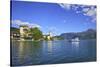 A Ferry Boat on Wolfgangsee Lake, St. Wolfgang, Austria, Europe,-Neil Farrin-Stretched Canvas