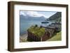 A ferry leaving the village of Utne on Hardanger Fjord, Vestlandet-Ellen Rooney-Framed Photographic Print