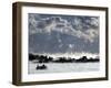 A Ferry Motors Through Arctic-Like Sea Fog as It Passes House Island-null-Framed Photographic Print