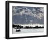 A Ferry Motors Through Arctic-Like Sea Fog as It Passes House Island-null-Framed Photographic Print