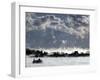 A Ferry Motors Through Arctic-Like Sea Fog as It Passes House Island-null-Framed Photographic Print