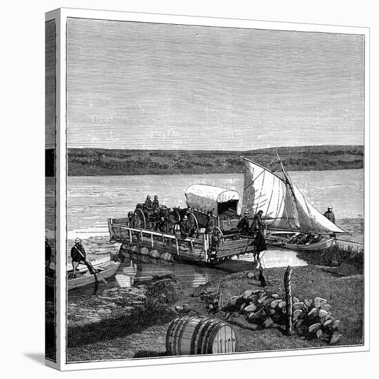 A Ferry on the Vaal River, Transvaal, South Africa, C1890-null-Stretched Canvas