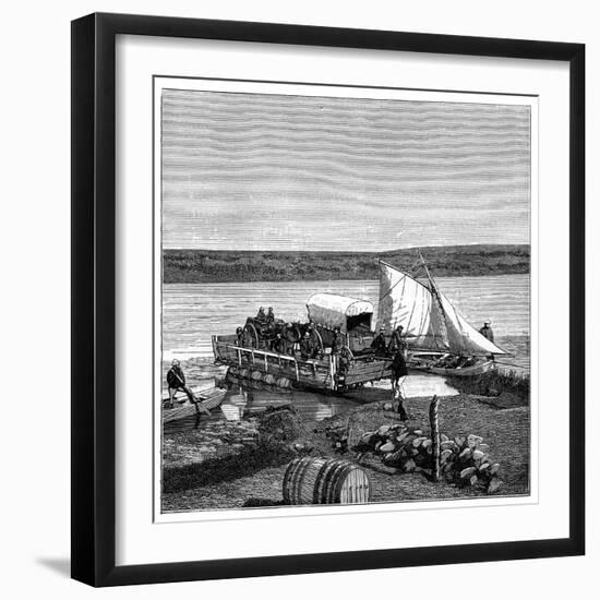 A Ferry on the Vaal River, Transvaal, South Africa, C1890-null-Framed Giclee Print