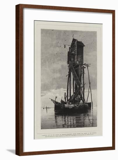 A Festival Day on the Laguna of Chioggia, Fishermen Singing before the Shrine of the Madonna-Herman David Salomon Corrodi-Framed Giclee Print