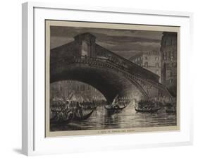 A Fete at Venice, the Rialto-null-Framed Giclee Print