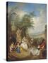 A Fete Champetre During the Grape Harvest-Jean-Baptiste Joseph Pater-Stretched Canvas