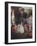 'A Fete Champetre', (Pastoral Gathering), 18th century, (1910)-Jean-Antoine Watteau-Framed Giclee Print