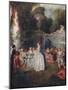 'A Fete Champetre', (Pastoral Gathering), 18th century, (1910)-Jean-Antoine Watteau-Mounted Giclee Print